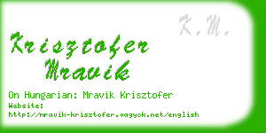 krisztofer mravik business card